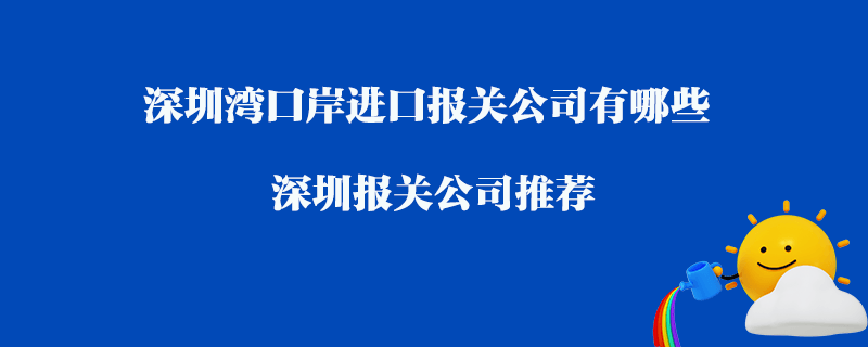 深圳灣口岸進口報關公司有哪些？深圳報關公司推薦